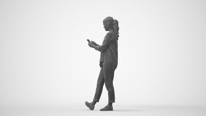 3D people model woman casual standing, scanned human for 3ds Max rendering, square thumbnail