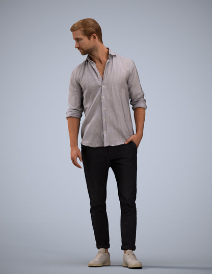 realistic 3D people man casual standing, render-ready for V-Ray and Corona, FBX OBJ