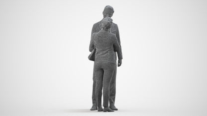 realistic 3D people woman business, render-ready for V-Ray and Corona, FBX OBJ, wireframe side view