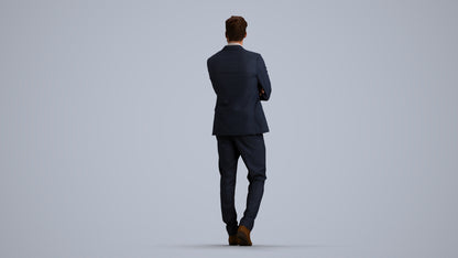 photogrammetry 3D man business, realistic human model archviz FBX, front view render