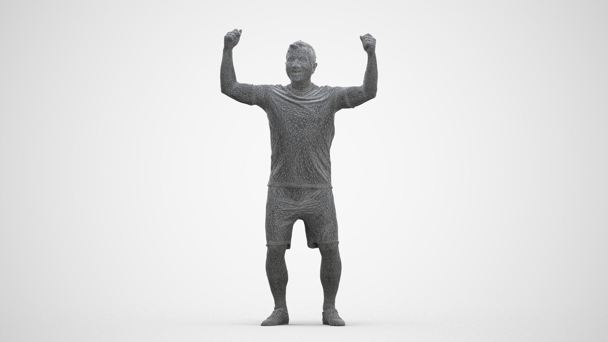 realistic 3D man sport, scanned archviz people for Blender and 3ds Max, three-quarter front view render