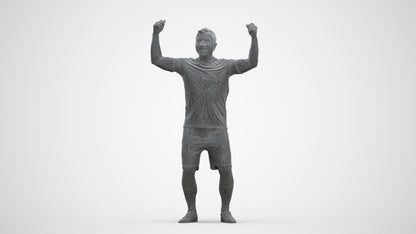 realistic 3D man sport, scanned archviz people for Blender and 3ds Max, three-quarter front view render