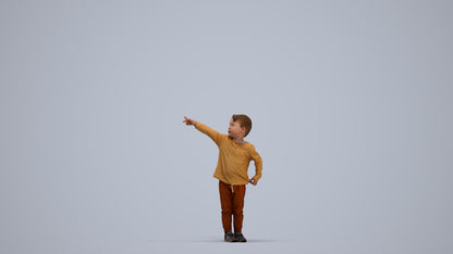 realistic 3D people boy casual kids, render-ready for V-Ray and Corona, FBX OBJ, standing pose render