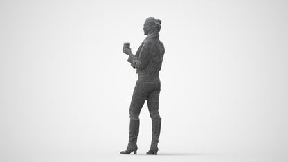 realistic 3D people woman casual standing, render-ready for V-Ray and Corona, FBX OBJ, square thumbnail