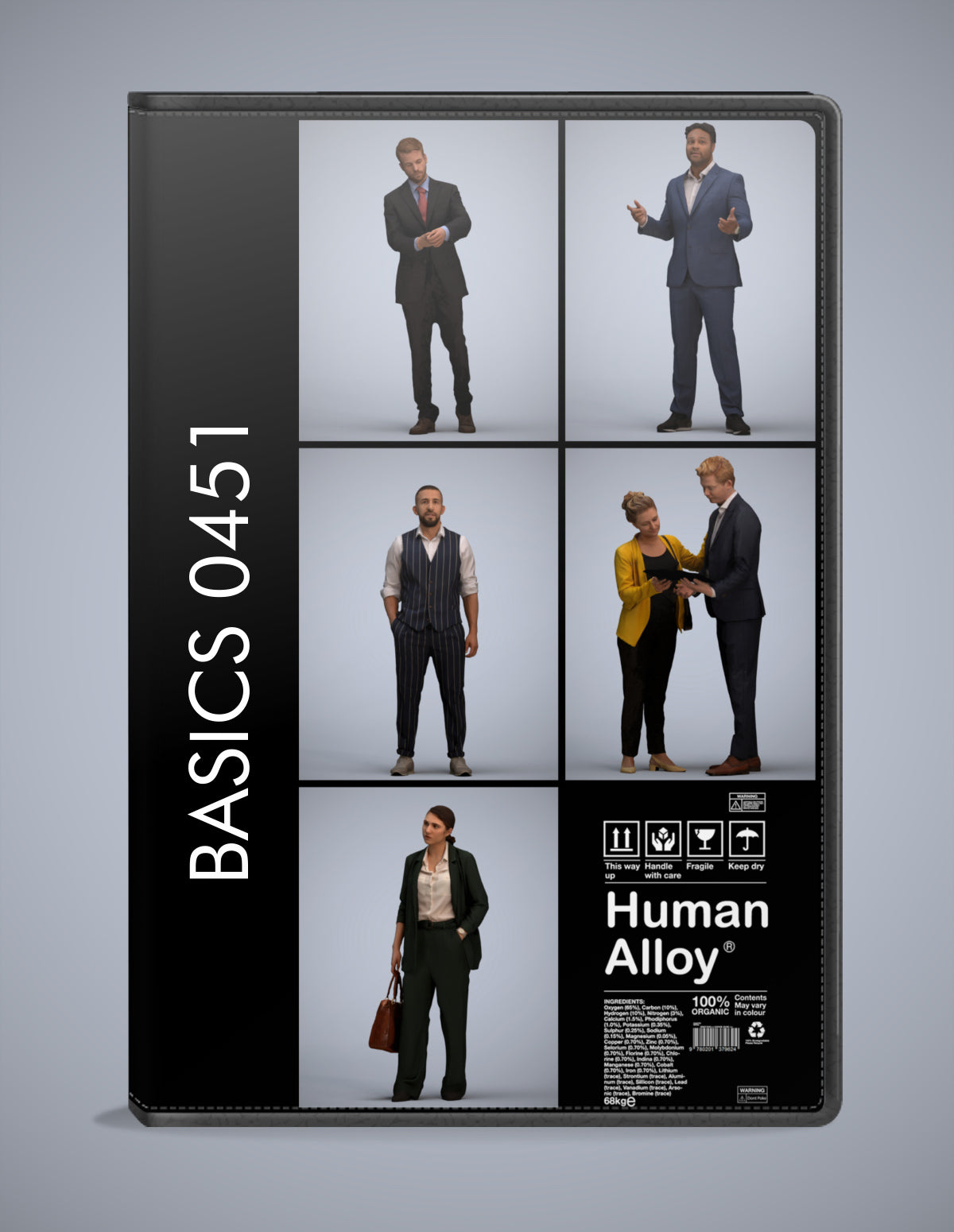 realistic 3D people business set, 5 render-ready models for V-Ray and Corona