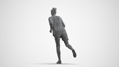 3D scanned woman sport, photorealistic archviz people for Enscape and SketchUp, wireframe front view