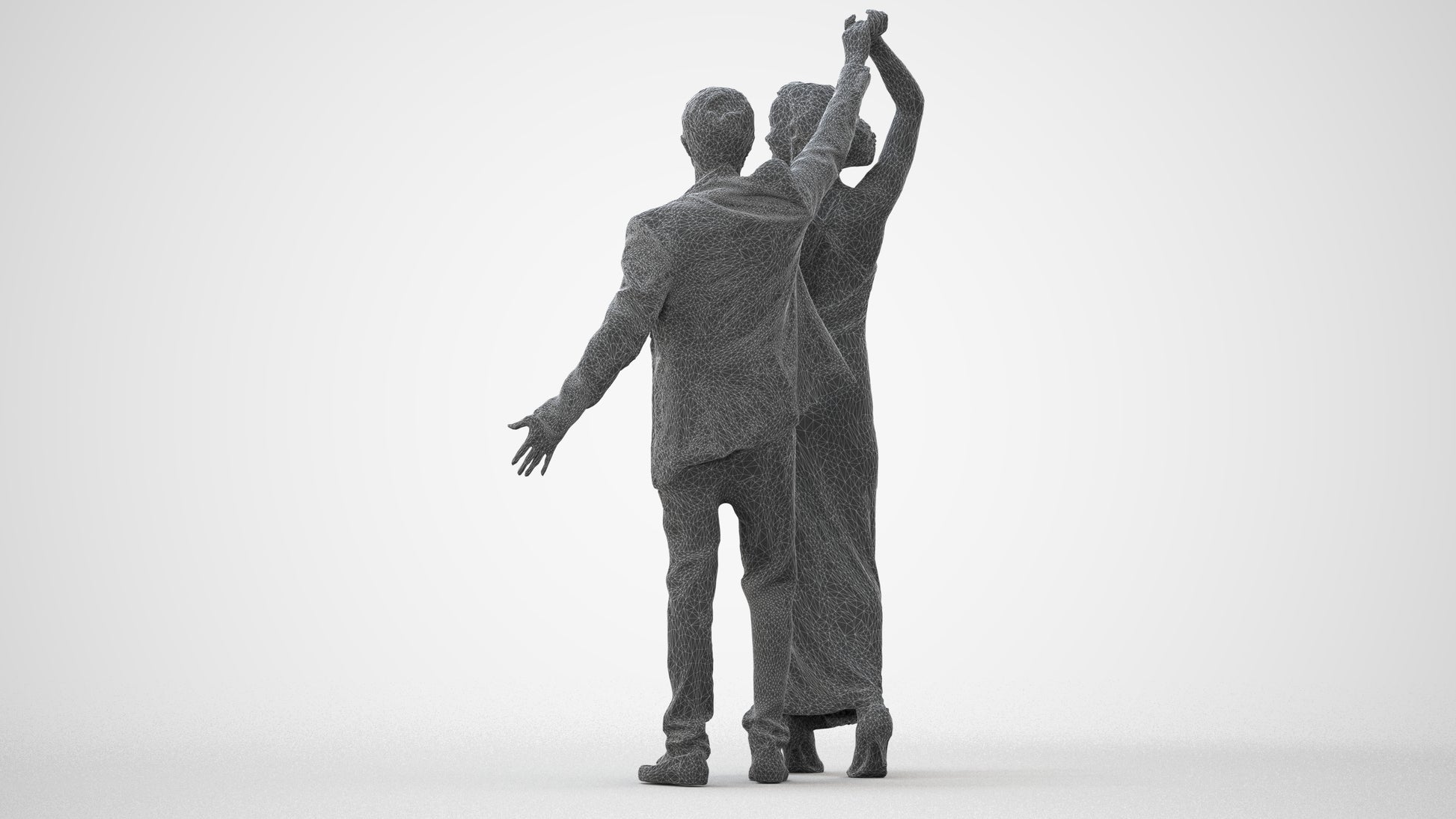 scanned 3D woman formal dancing, photogrammetry people for Enscape and V-Ray, square thumbnail