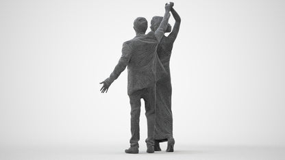 scanned 3D woman formal dancing, photogrammetry people for Enscape and V-Ray, square thumbnail