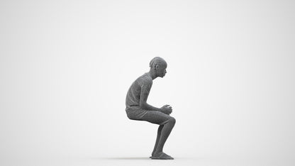 3D human model boy casual kids, photogrammetry scanned person for archviz, wireframe side view