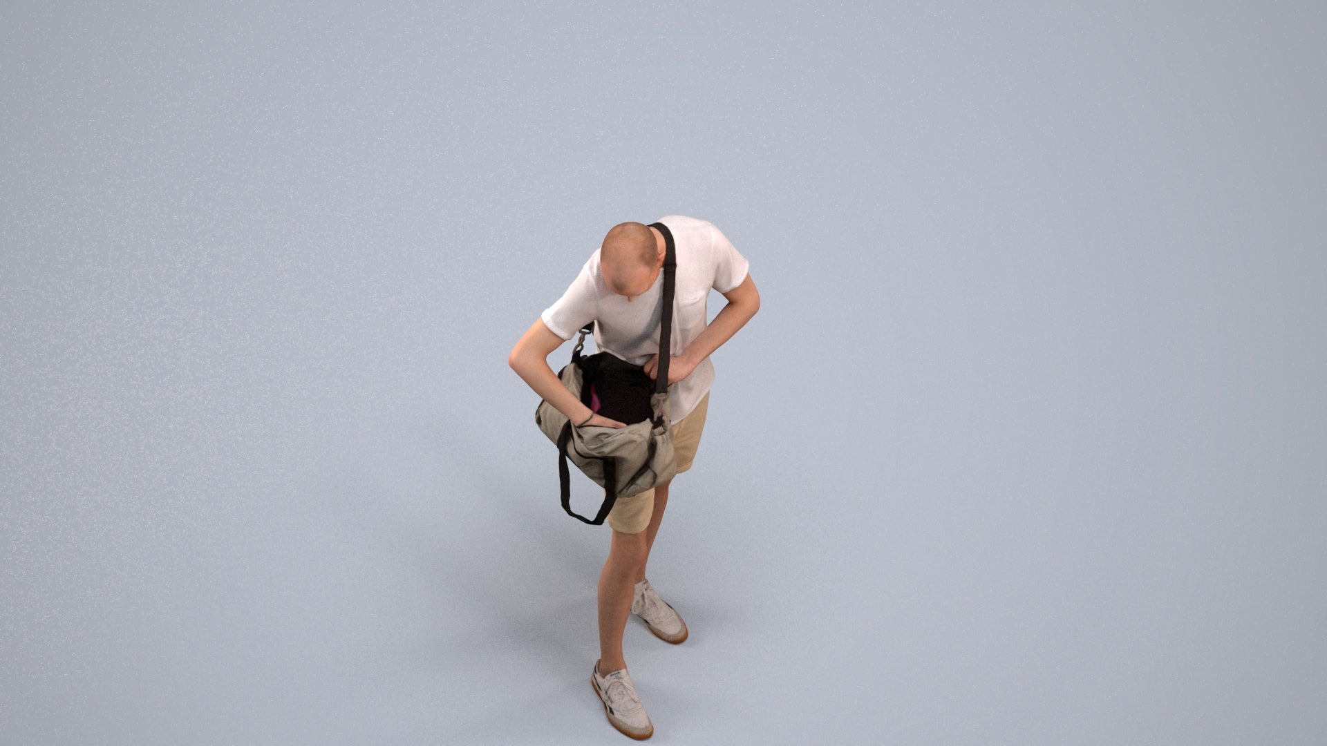 realistic 3D people man casual standing, render-ready for V-Ray and Corona, FBX OBJ, back view render