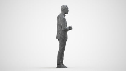 scanned 3D man formal formalaffairs, photogrammetry people for Enscape and V-Ray, wireframe side view