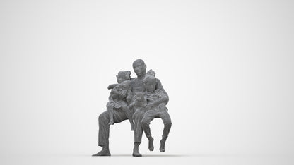 realistic 3D people girl kids, render-ready for V-Ray and Corona, FBX OBJ, wireframe back view
