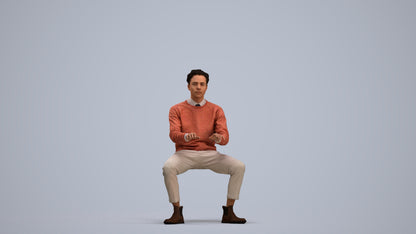 realistic 3D human man casual business, archviz people FBX OBJ for Blender, standing pose render