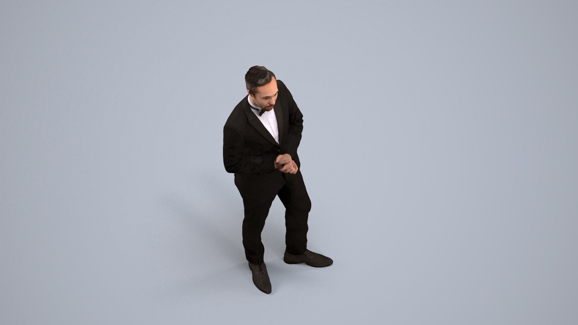 scanned 3D man formal formalaffairs, photogrammetry people for Enscape and V-Ray, back view render