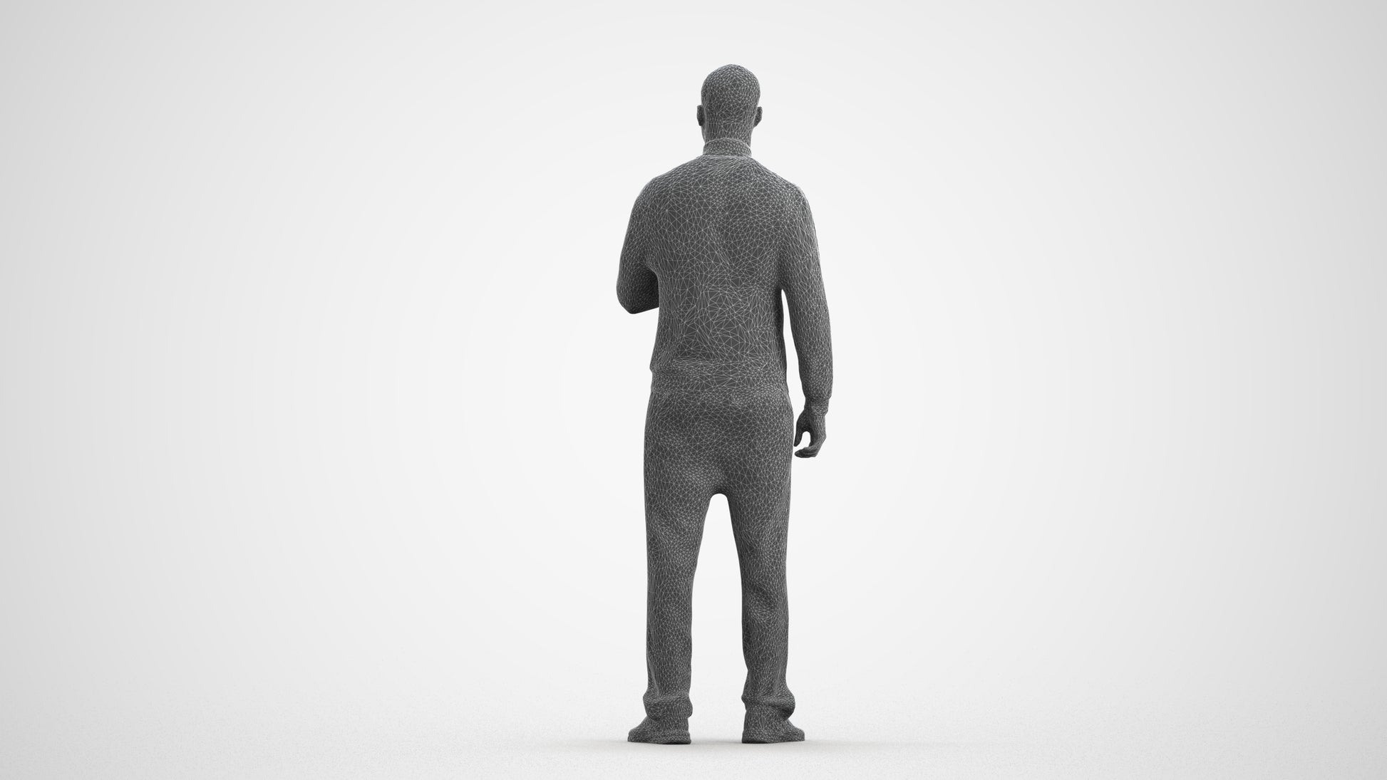 3D scanned man standing sport, photorealistic archviz people for Enscape and SketchUp, top-down view render