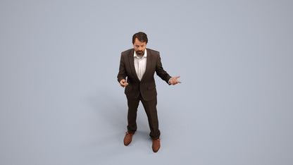 realistic 3D man business, scanned archviz people for Blender and 3ds Max, back view render