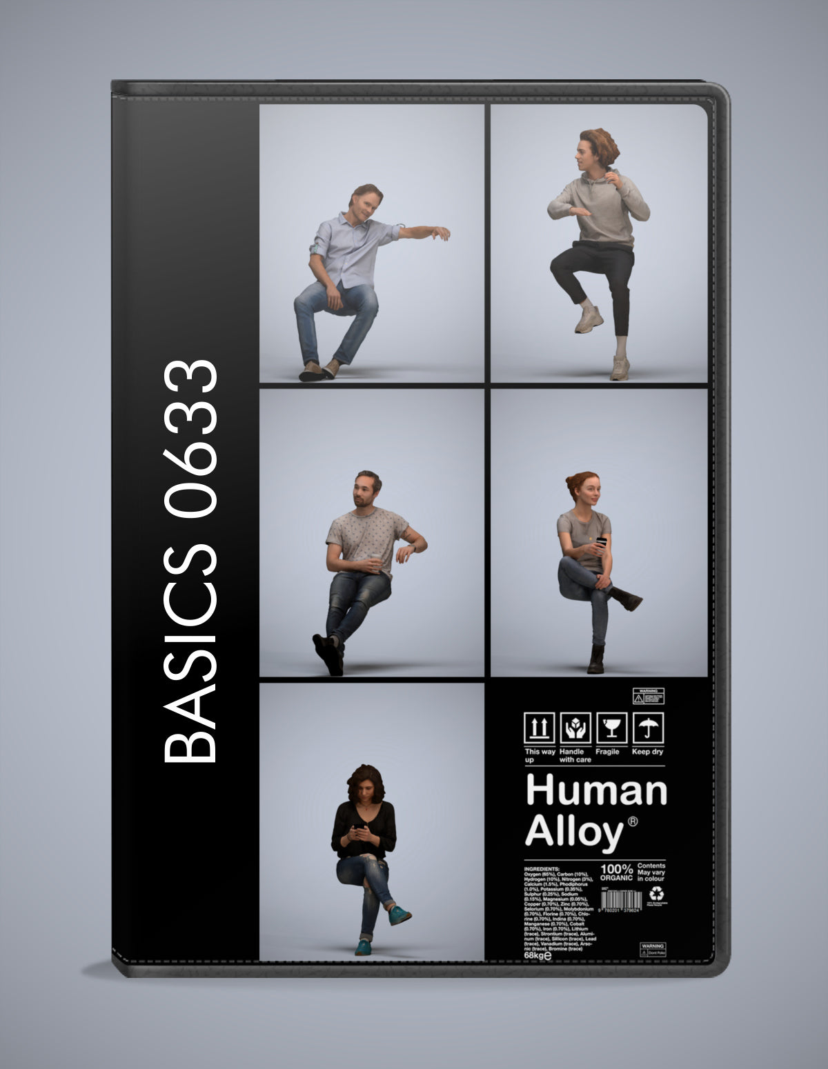 scanned 3D people sitting collection, 5 photogrammetry models for Enscape and V-Ray
