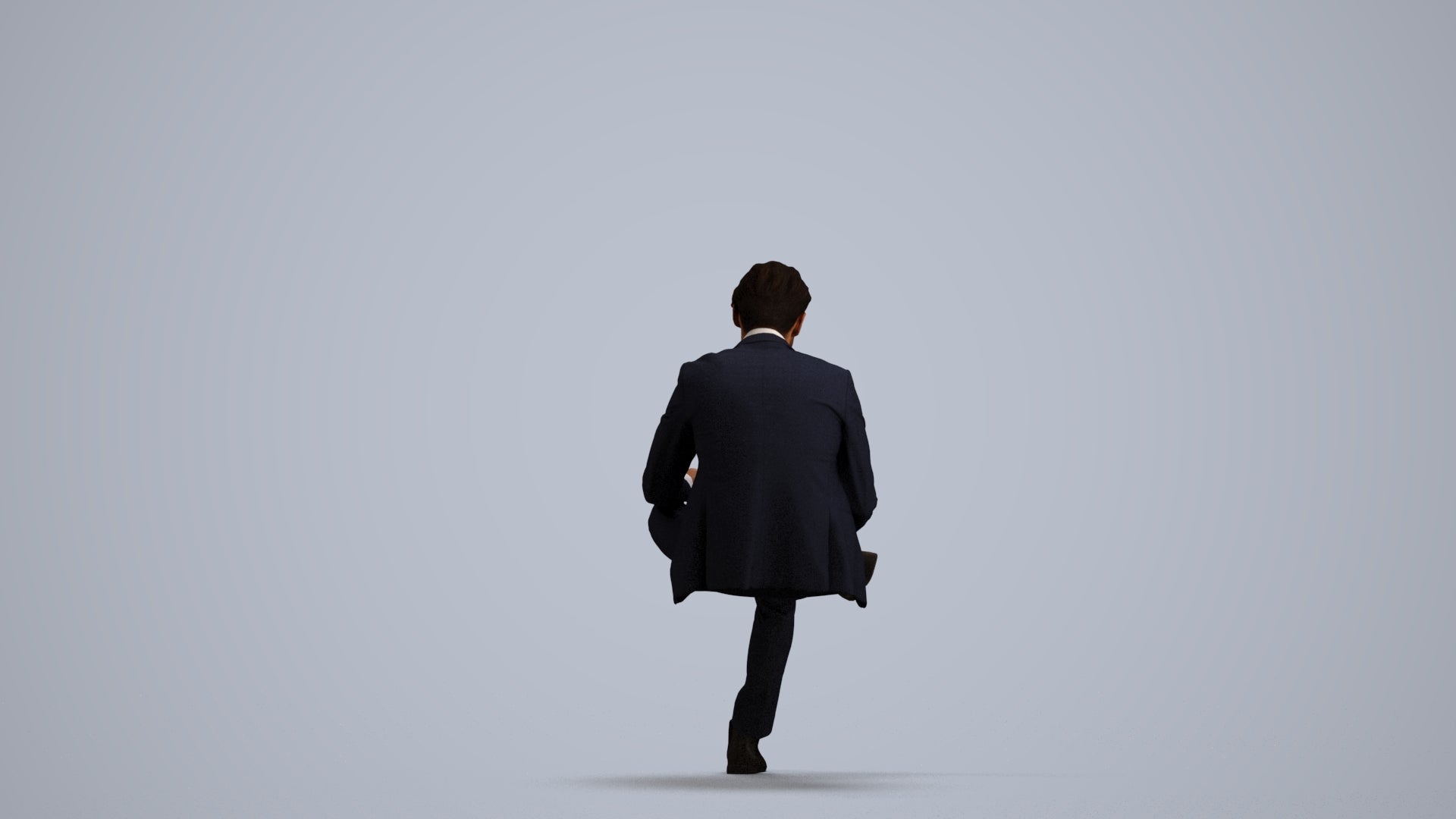 3D people model man business, scanned human for 3ds Max rendering, front view render