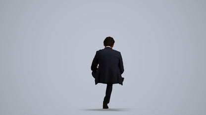 3D people model man business, scanned human for 3ds Max rendering, front view render