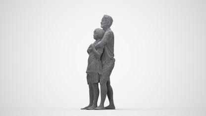 3D people model boy standing, scanned human for 3ds Max rendering, wireframe back view