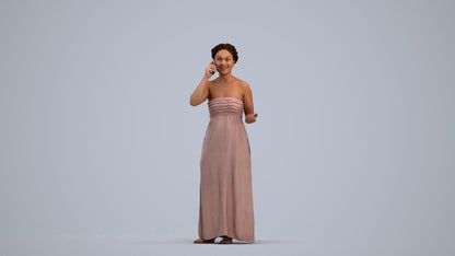 realistic 3D woman casual standing, scanned archviz people for Blender and 3ds Max, standing pose render