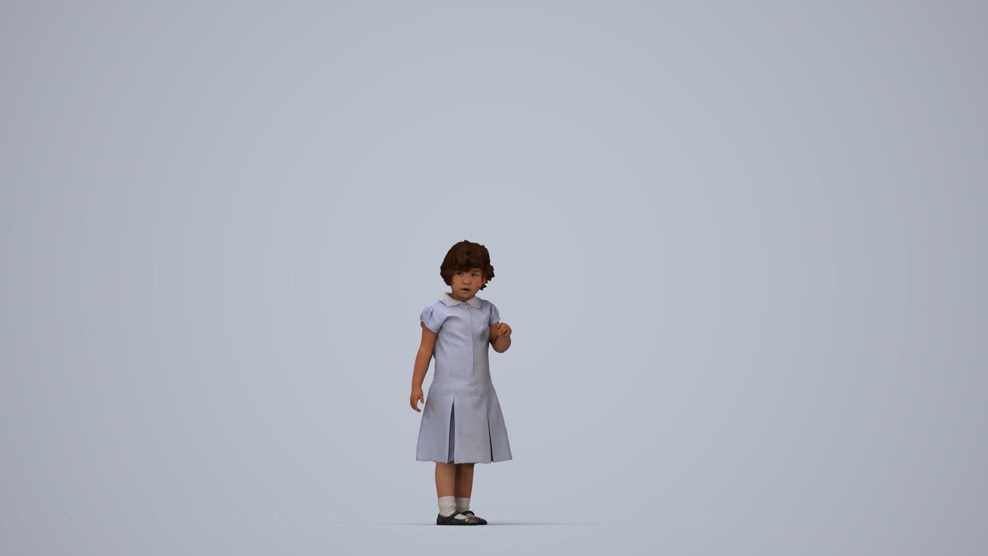 photogrammetry 3D girl kids, realistic human model archviz FBX, top-down view render