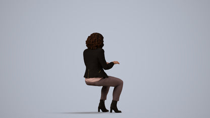 photogrammetry 3D woman business, realistic human model archviz FBX, side view render