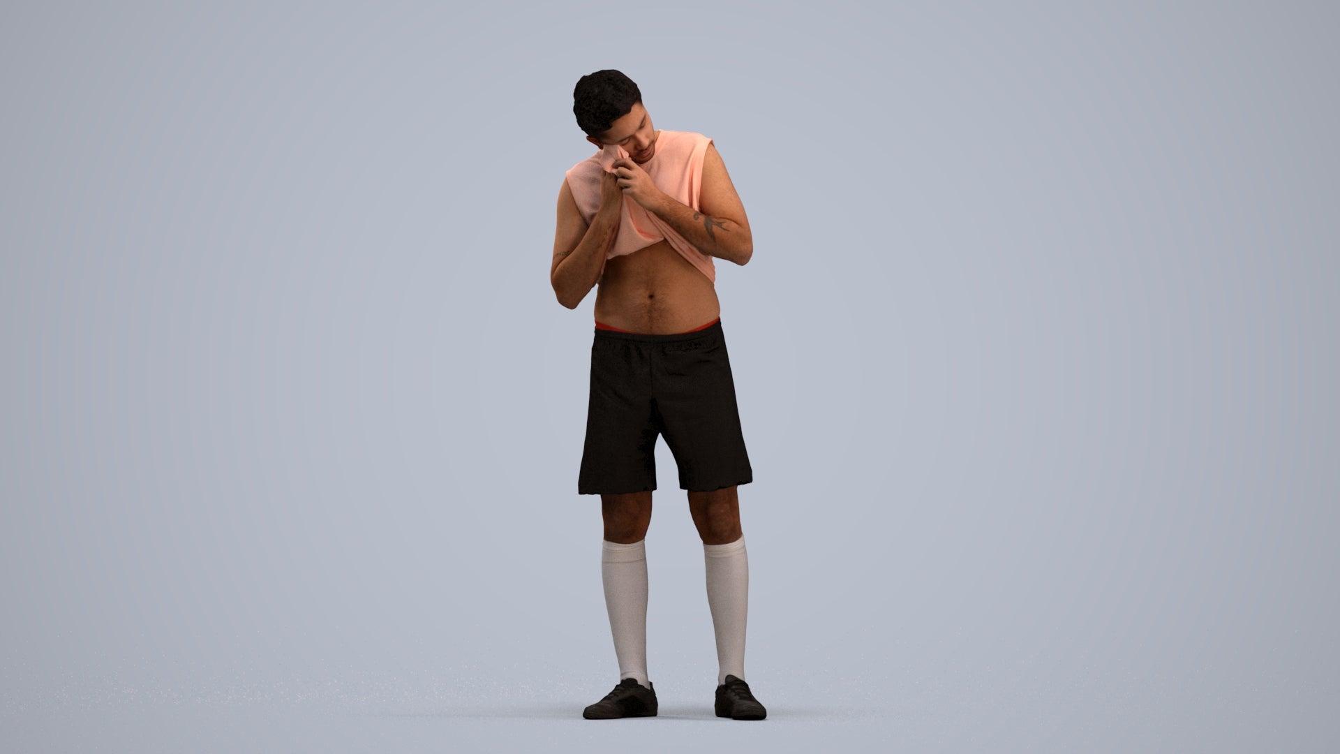 realistic 3D human man sport, archviz people FBX OBJ for Blender, standing pose render