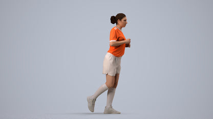 3D people model woman sport, scanned human for 3ds Max rendering, side view render