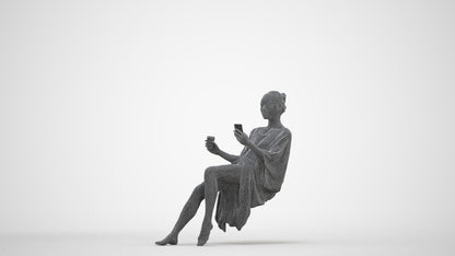 realistic 3D woman pool, scanned archviz people for Blender and 3ds Max, three-quarter front view render