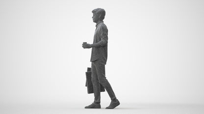 photogrammetry 3D man casual standing, realistic human model archviz FBX, square thumbnail