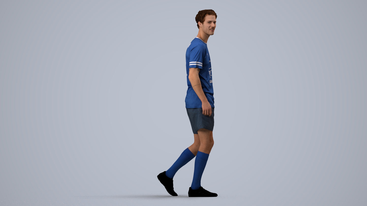 3D scanned man sport, photorealistic archviz people for Enscape and SketchUp, side view render