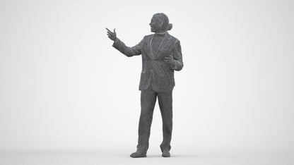 realistic 3D human man business, archviz people FBX OBJ for Blender, three-quarter front view render