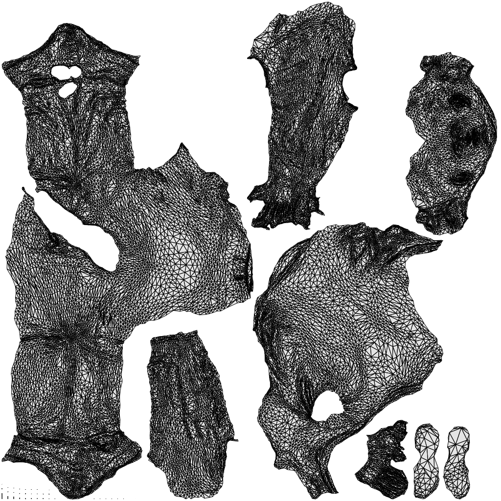 3D scanned man sitting casual, photorealistic archviz people for Enscape and SketchUp, wireframe top-down view