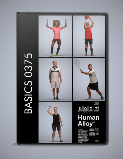 photogrammetry 3D people sport collection, 5 realistic human models archviz FBX