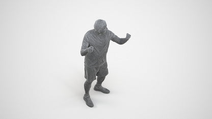 photogrammetry 3D man sport, realistic human model archviz FBX, wireframe three-quarter view