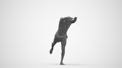 photogrammetry 3D man pool, realistic human model archviz FBX, three-quarter front view render