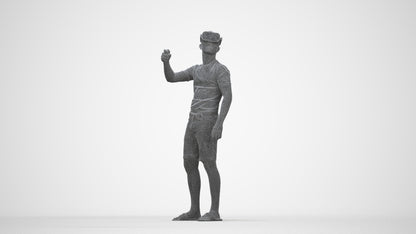 photogrammetry 3D boy casual kids, realistic human model archviz FBX, wireframe back view