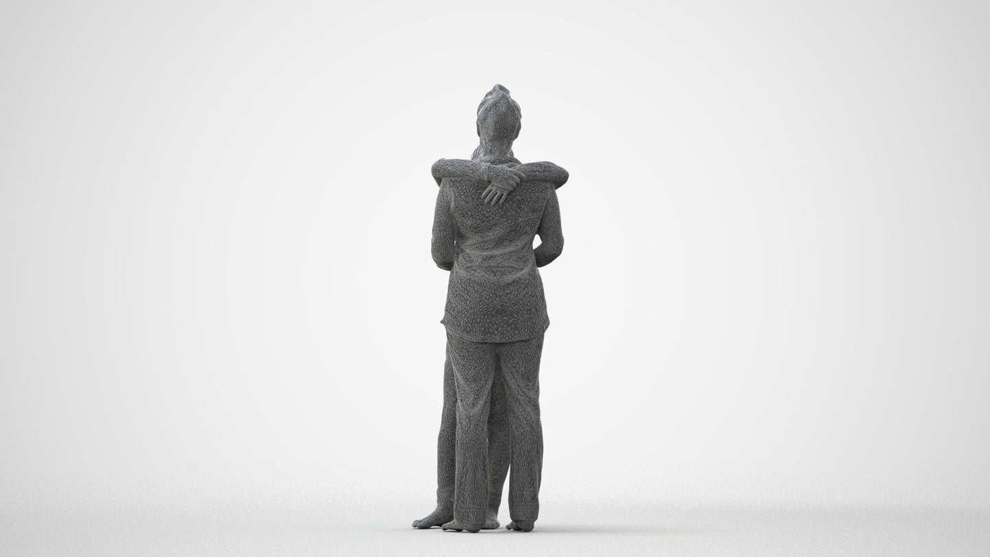 3D human model girl kids, photogrammetry scanned person for archviz, square thumbnail