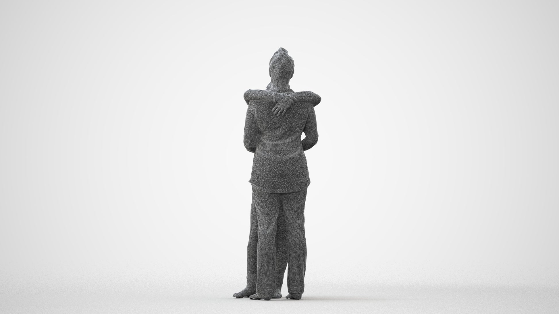 3D human model girl kids, photogrammetry scanned person for archviz, square thumbnail
