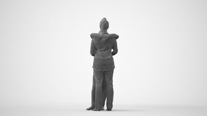 3D human model girl kids, photogrammetry scanned person for archviz, square thumbnail