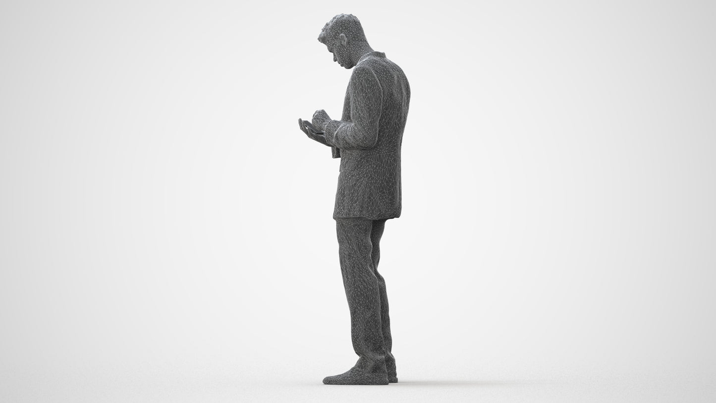 realistic 3D human man business, archviz people FBX OBJ for Blender, square thumbnail