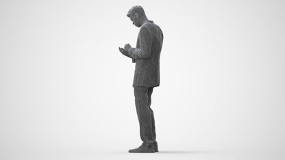 realistic 3D human man business, archviz people FBX OBJ for Blender, square thumbnail