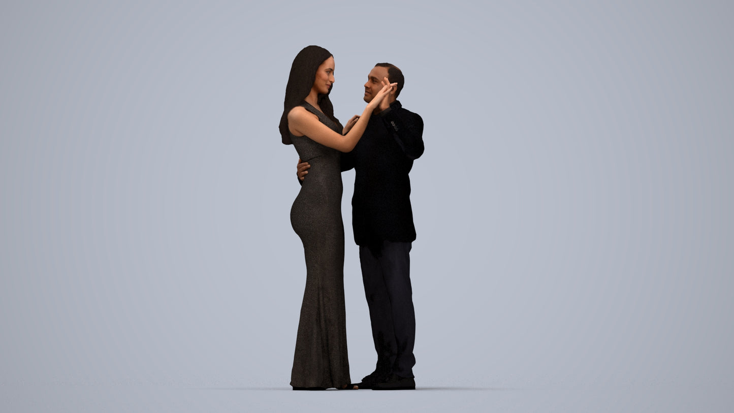 realistic 3D man formal dancing, scanned archviz people for Blender and 3ds Max, top-down view render