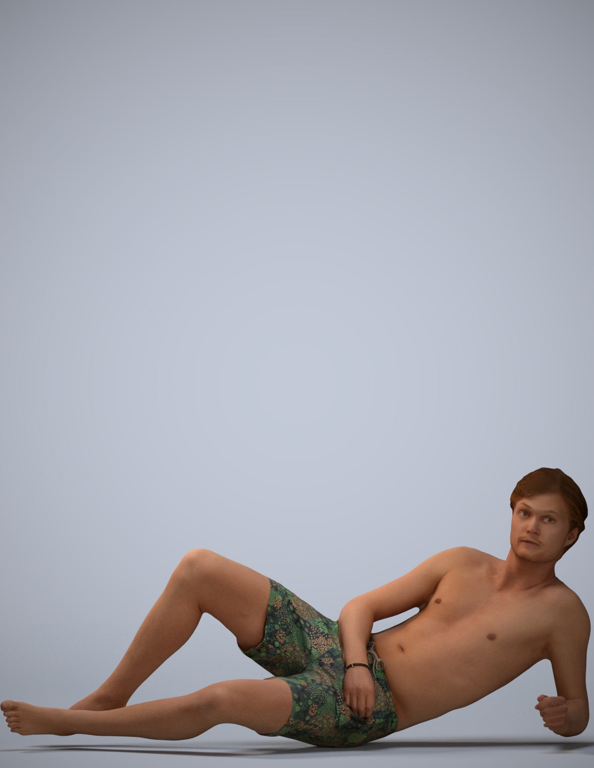 photogrammetry 3D man pool, realistic human model archviz FBX