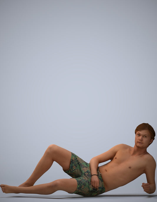 photogrammetry 3D man pool, realistic human model archviz FBX