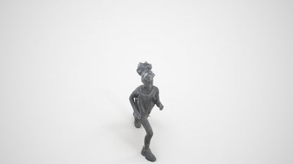 photogrammetry 3D girl sport kids, realistic human model archviz FBX, wireframe three-quarter view
