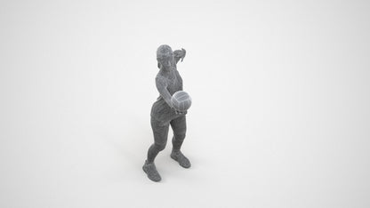 photogrammetry 3D girl sport, realistic human model archviz FBX, wireframe three-quarter view