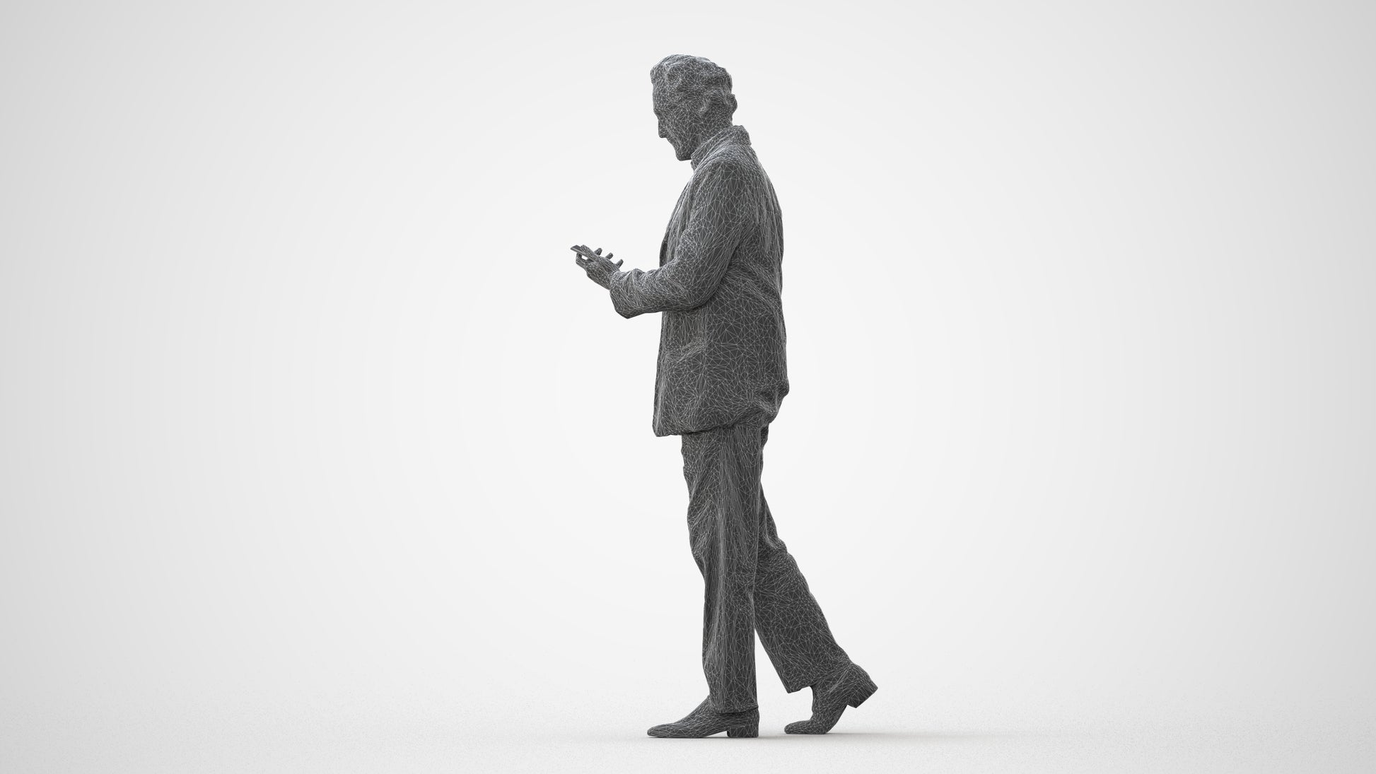 3D scanned man standing business, photorealistic archviz people for Enscape and SketchUp, square thumbnail