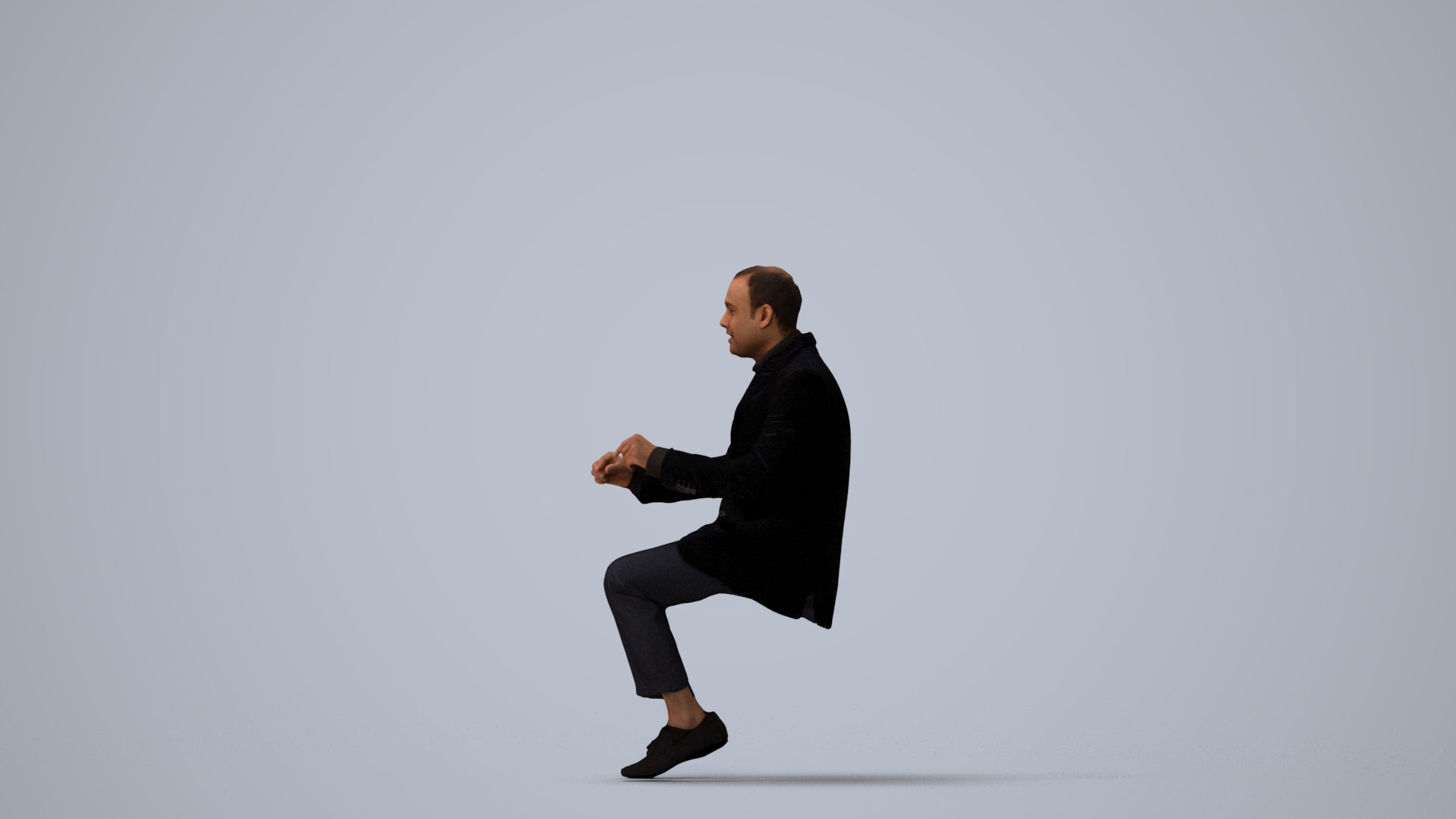 realistic 3D man business, scanned archviz people for Blender and 3ds Max, three-quarter view render